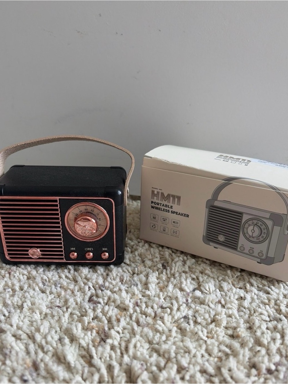 Mi Portable Wireless Speaker - Black with Rose Gold Accents